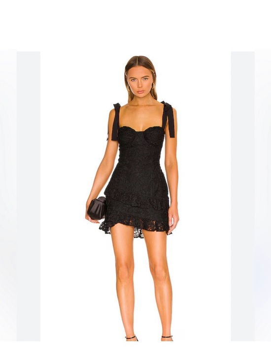 Lovers + Friends Dresses & Skirts - Lovers + Friends Black Lace Tie-Strap Mini Dress Mary Kate Mini Dress